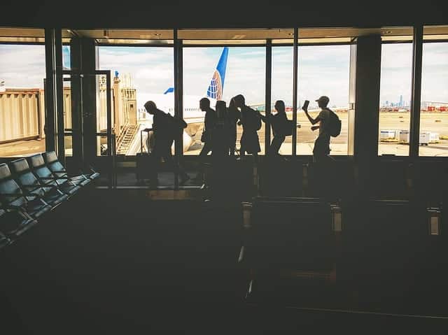 people in an airport