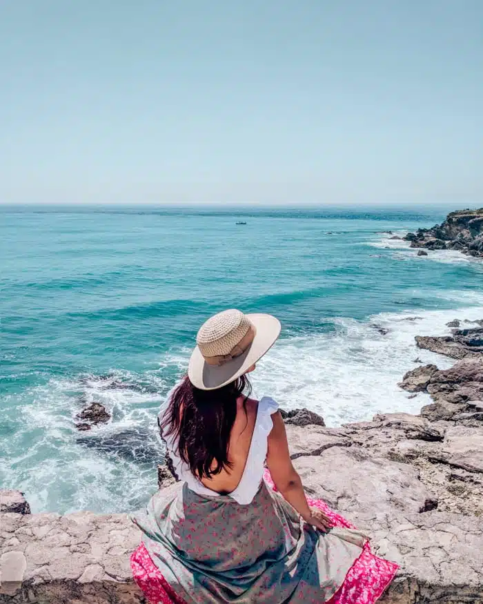 Girl looking out at Carribean