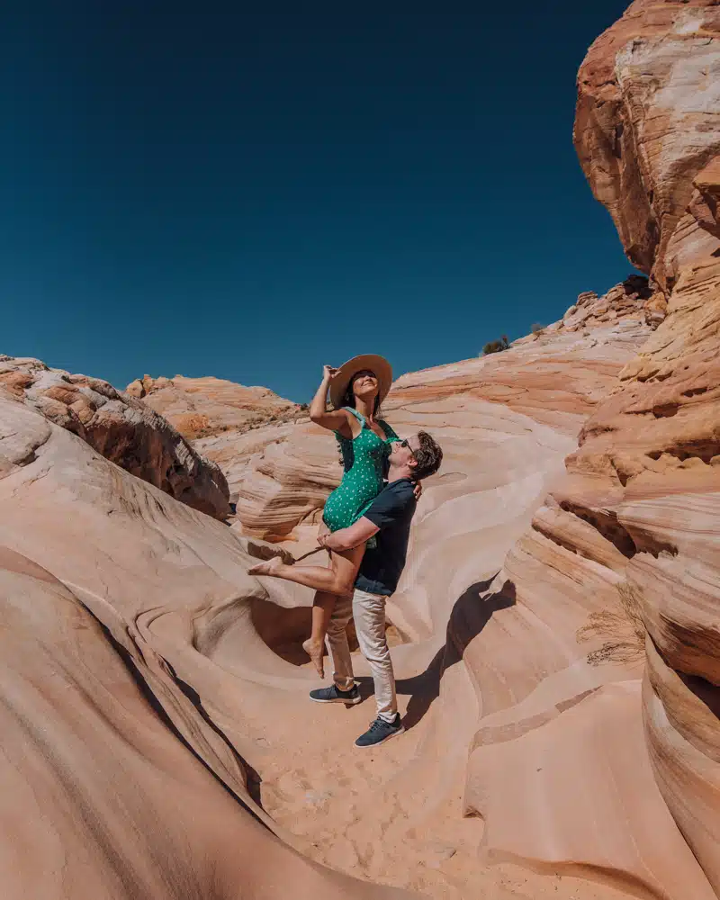 pastel pink canyon at valley of fire state park