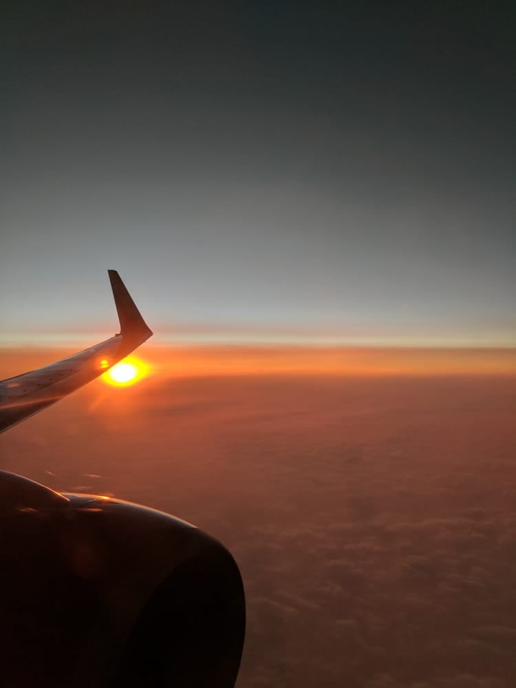 sunrise from airplane