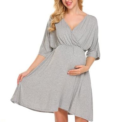 gray-maternity-gown