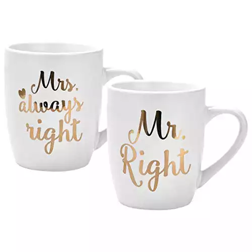 Mr Right Mrs Always Right Coffee Mugs