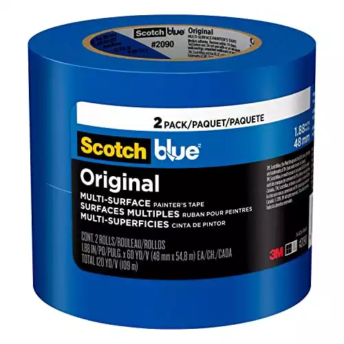 ScotchBlue Original Multi-Surface Painter’s Tape, 1.88 inch x 60 yard, 2 Rolls