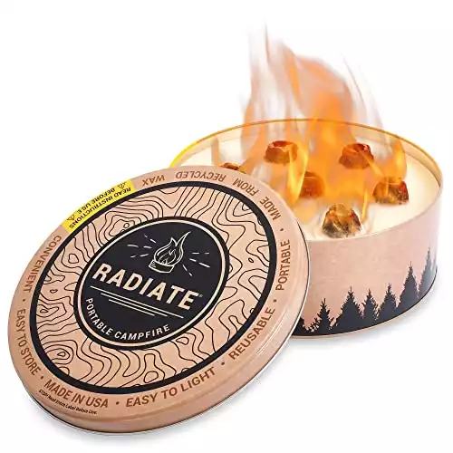 Portable 8” Reusable Fire Pit with Recycled Soy Wax - 3 to 5 Hours of Burn Time