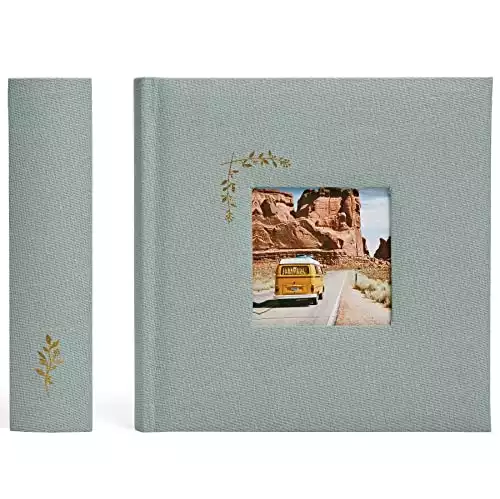 Luxury Linen Photo Album, Traditional Book Bound with 200 Pockets for 4x6 Photos