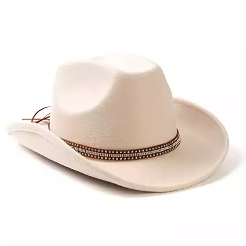 Lisianthus Men & Women's Felt Wide Brim Western Cowboy Outdoor Fedora Hat