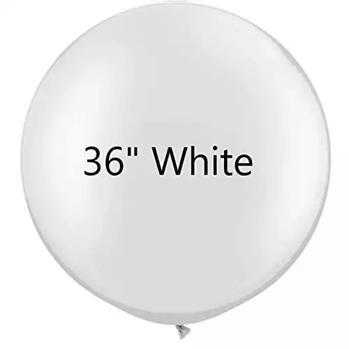 36 inch White Latex Balloons Large Round Balloon