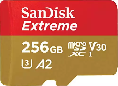 SanDisk 256GB Extreme microSDXC UHS-I Memory Card with Adapter