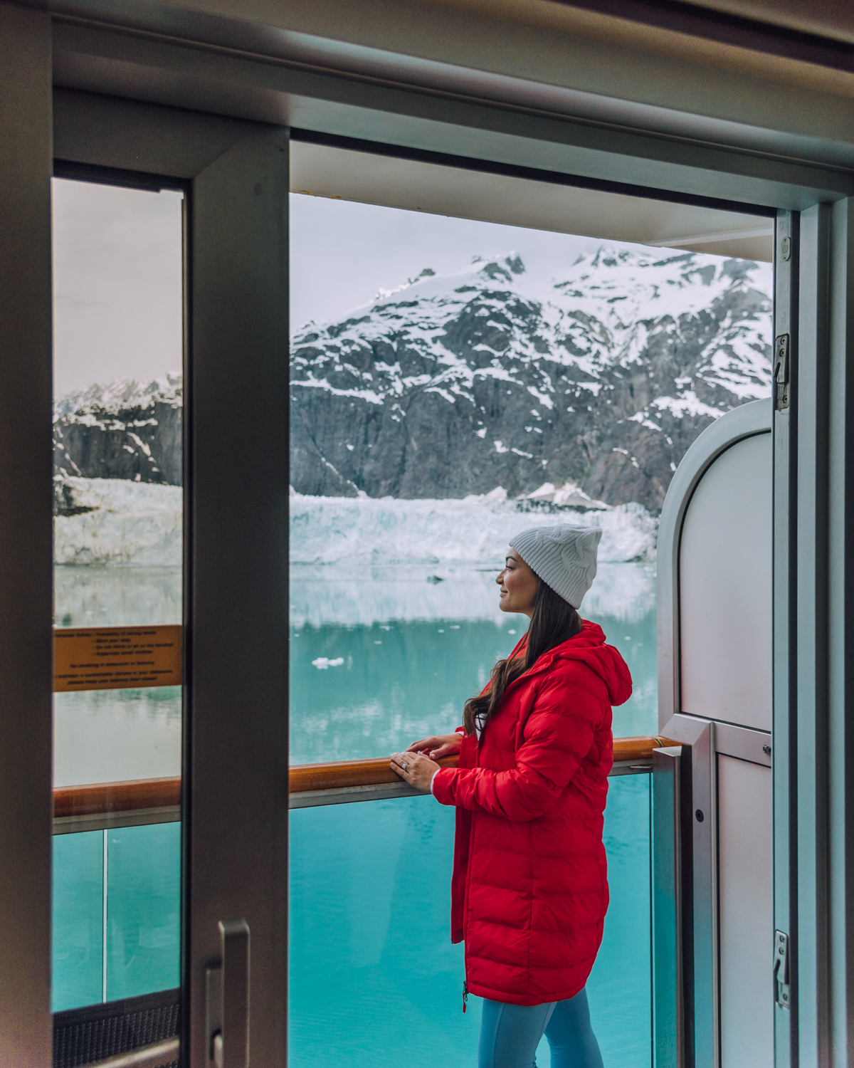 Cruise view of Margerie Glacier in Glacier Bay from balcony room