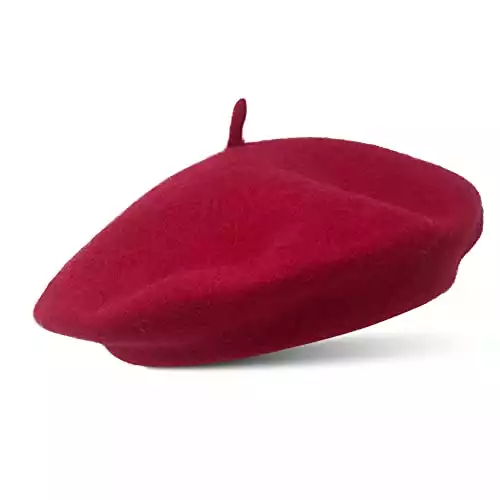 CHAPEAU TRIBE Classic Wool Red Beret Hats for Women/Men