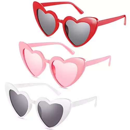 Konohan Heart Shaped Sunglasses-Cat Eye Mod Style Retro Sunglasses