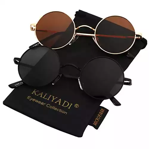 KALIYADI Round Polarized Sunglasses for Men/Women