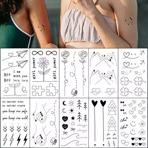 Esland Realistic  Temporary Tattoos- Matching Tattoos for Couples, Bestie, and Family
