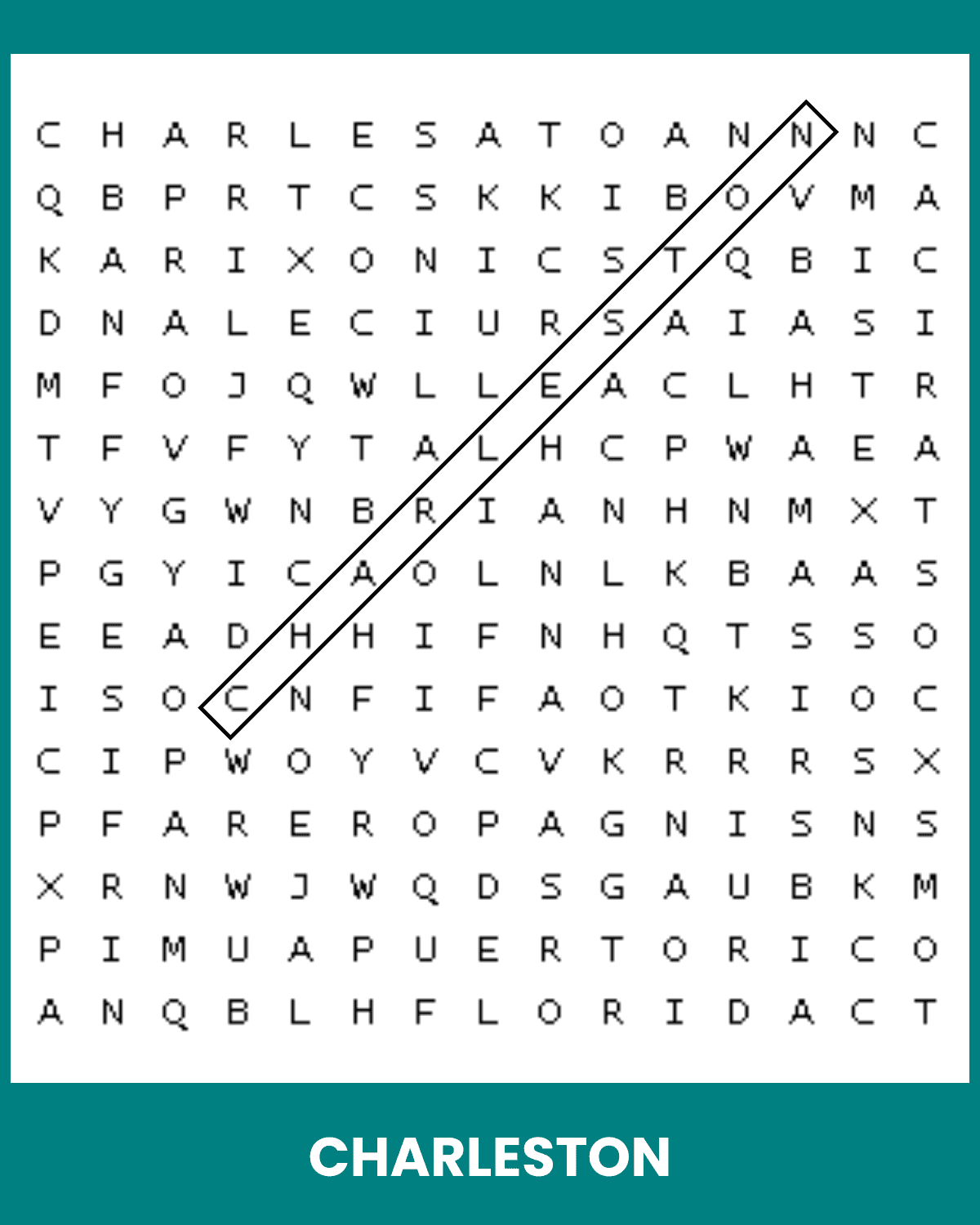 Charleston Word Search
