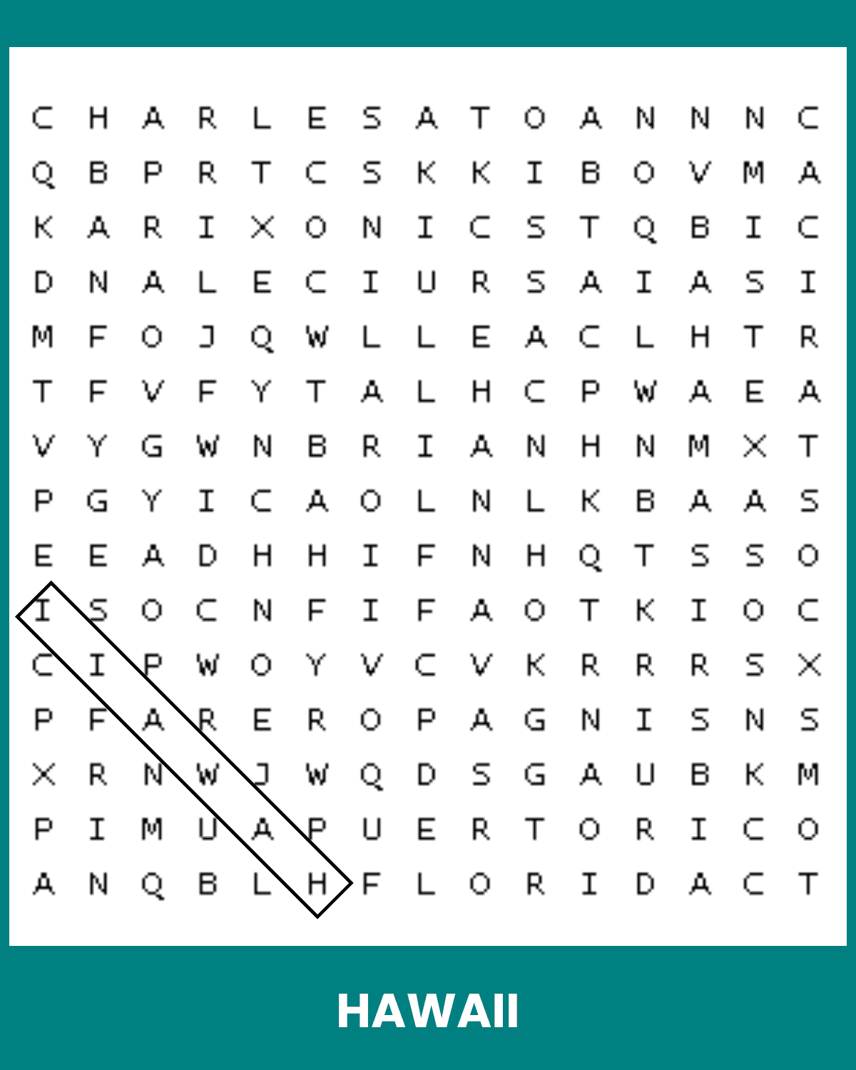 Hawaii Word Search