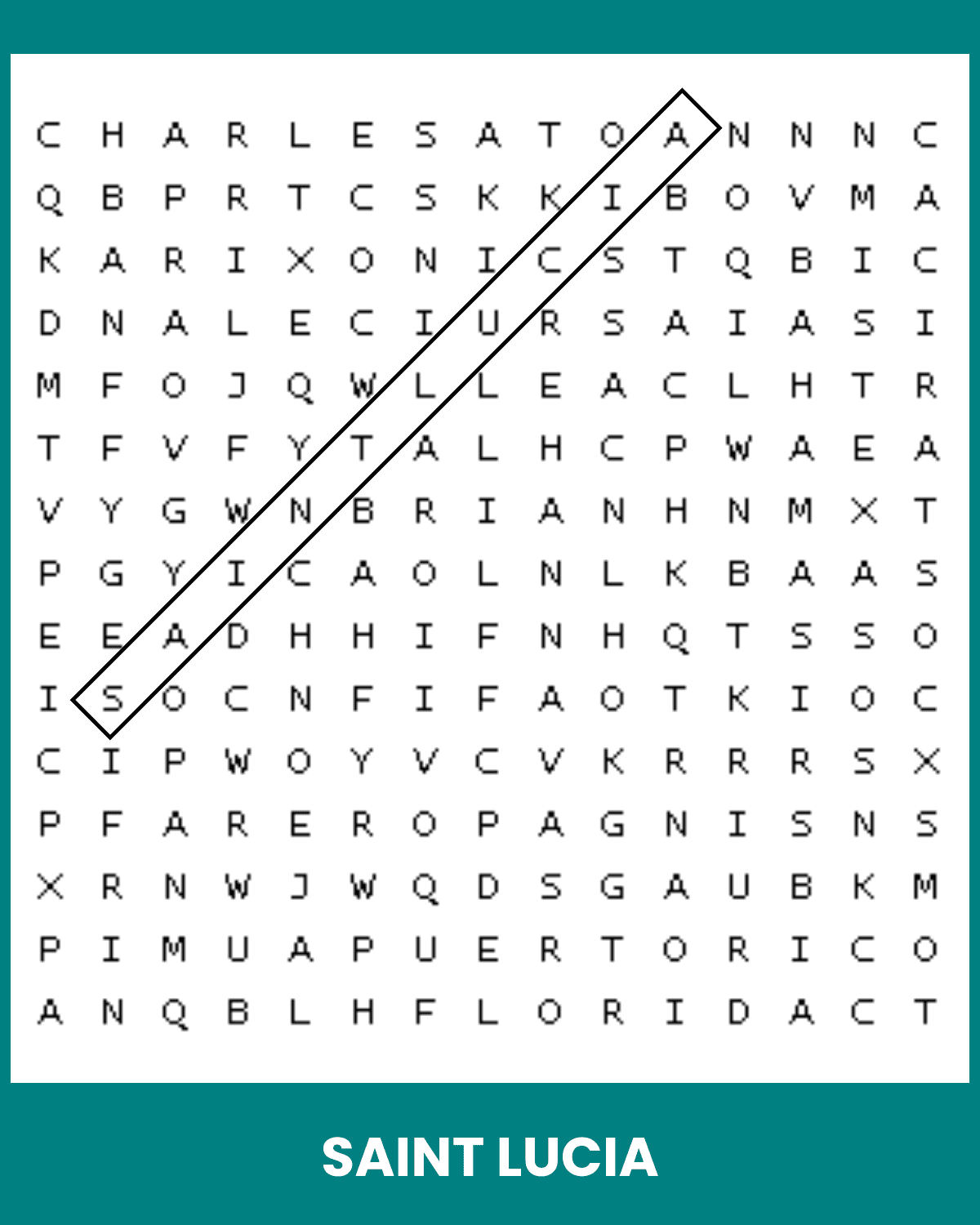 Saint Lucia Word Search