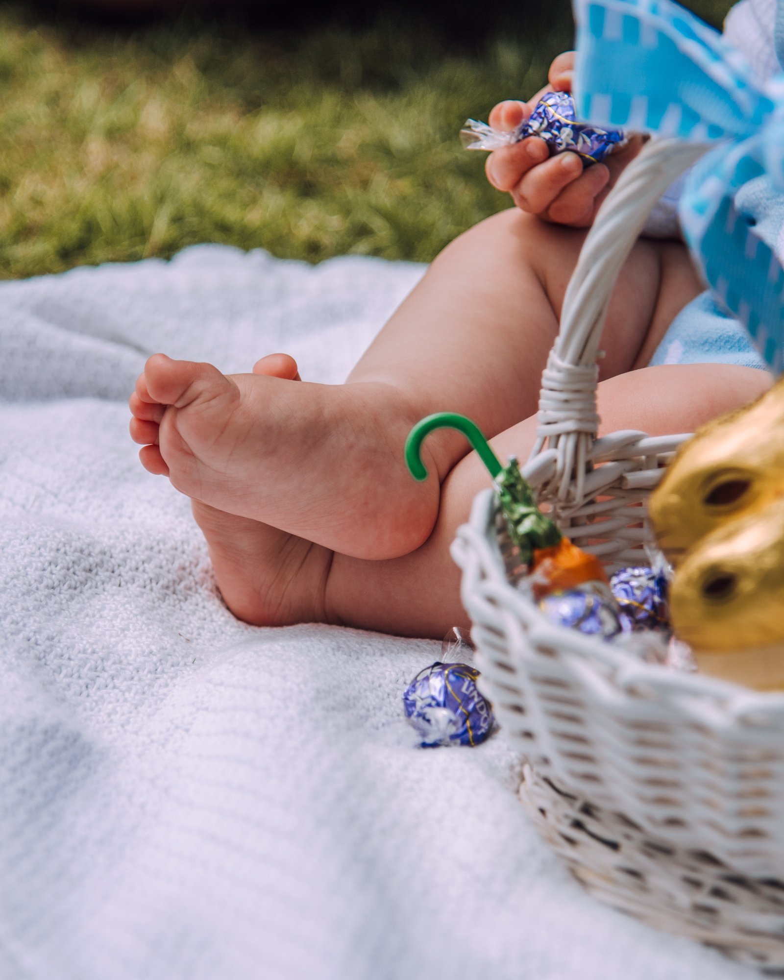 Spring Baby Photoshoot Ideas - Close-Up Easter Basket