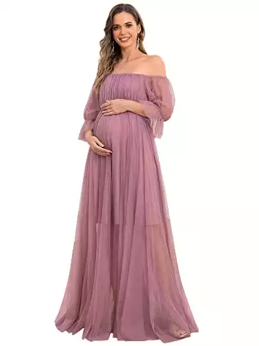 Women's Off Shoulder Maxi Maternity Dress
