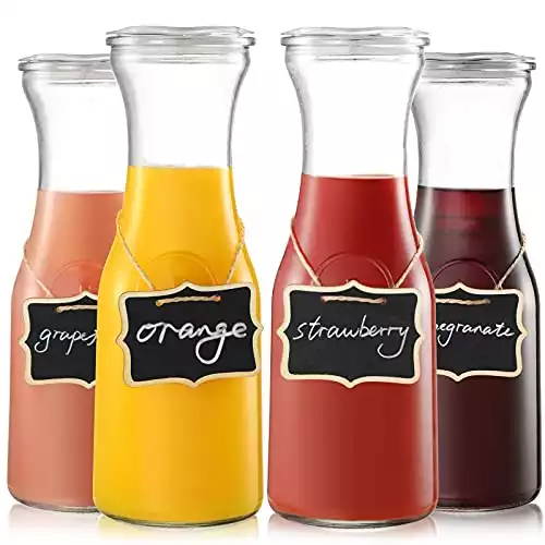 NETANY Set of 4 Glass Carafe with Lids