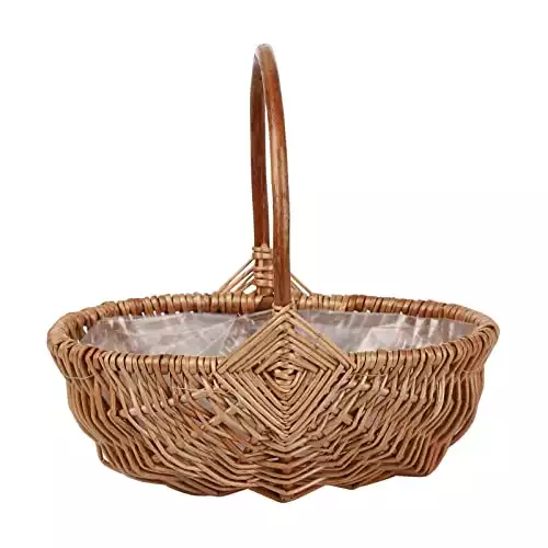 WYI Handmade Rattan Flower Basket