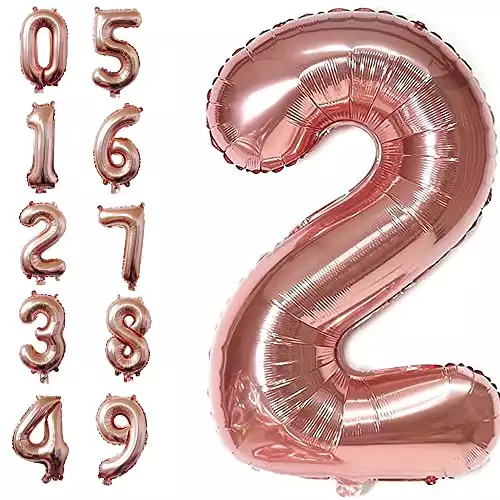 Rose Gold Jumbo Number Balloons
