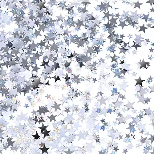 Silver Metallic Star Confetti