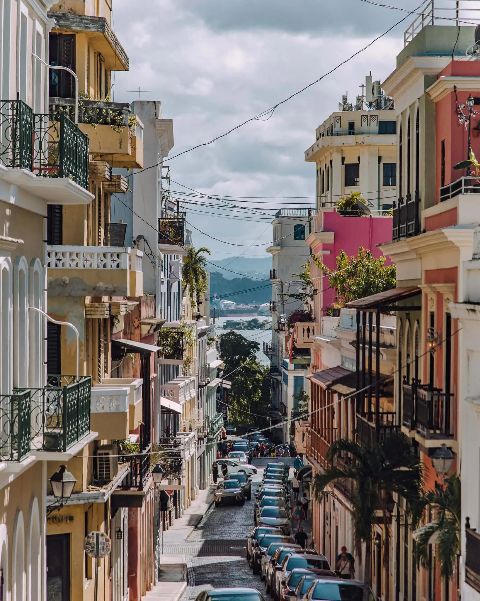 A colorful street view in Old San Juan