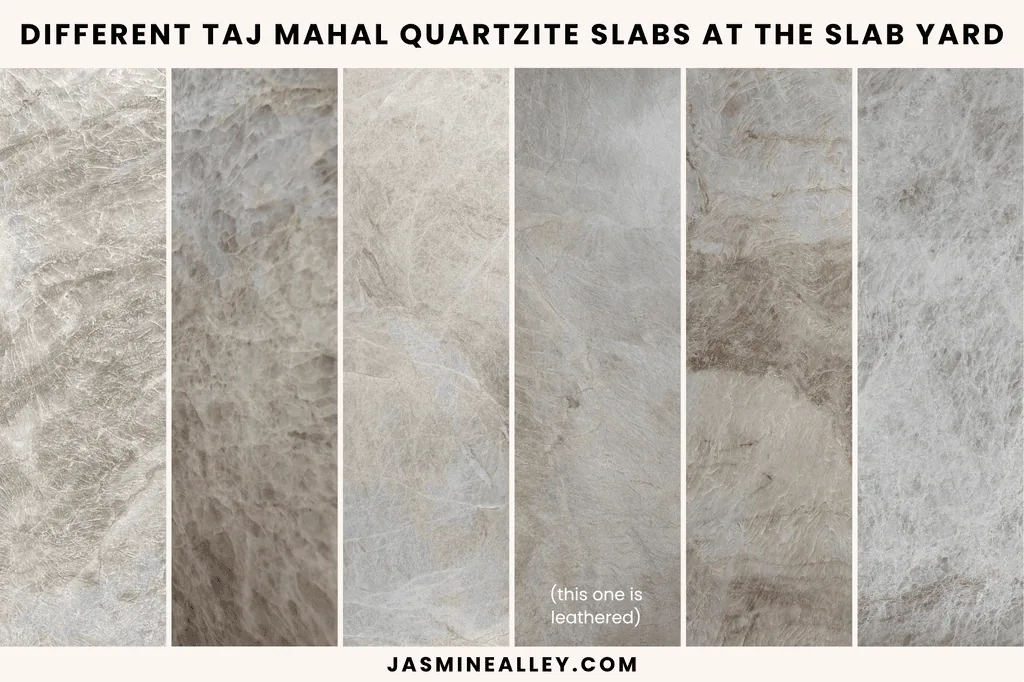 Different Taj Mahal Quartzite Slabs