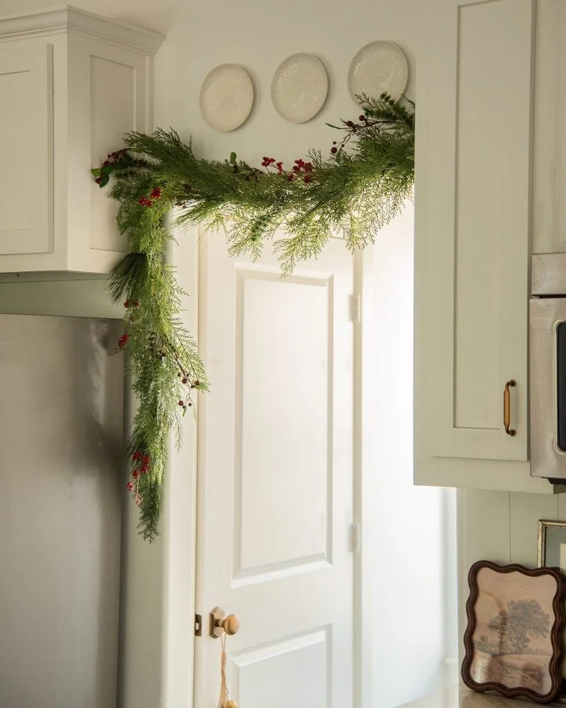 Christmas Garland In Doorway