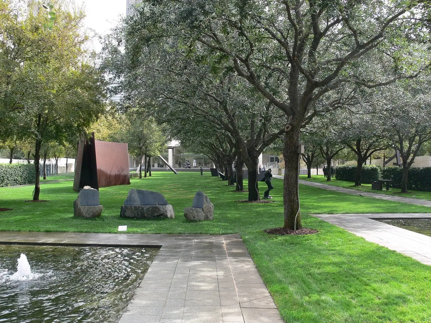 Sculptures in the Nasher Sculpture Center garden in Dallas