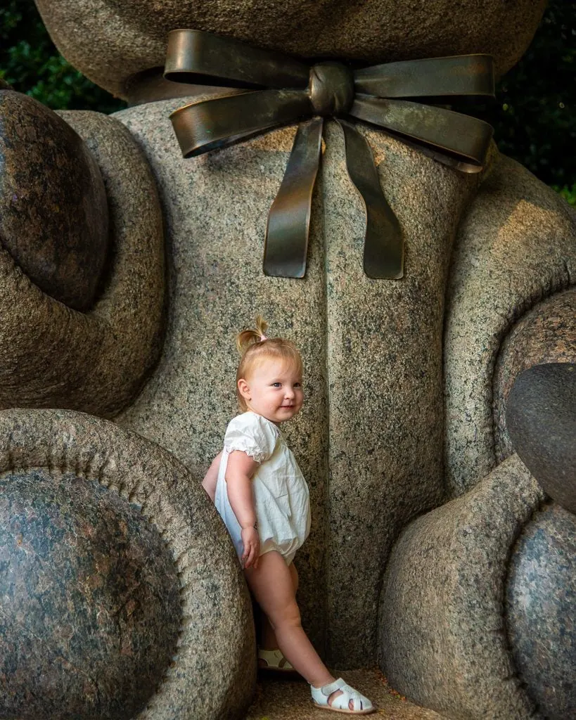 Photoshoot With Teddy Bear Statue