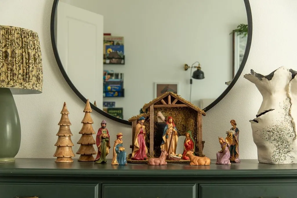 Vintage Nativity On Bedroom Dresser