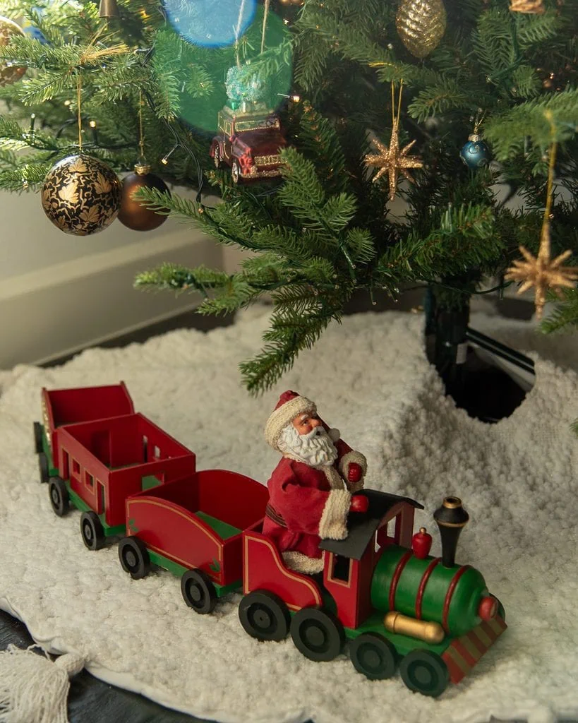 Vintage Train Set Under Tree